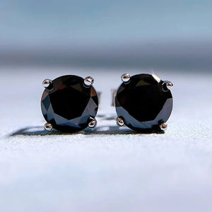 925 Silver 1CT Round High-Carbon Jewel Earrings Lady Jewelry