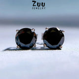 925 Silver 1CT Round High-Carbon Jewel Earrings Lady Jewelry