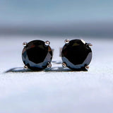 925 Silver 1CT Round High-Carbon Jewel Earrings Lady Jewelry