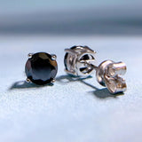 925 Silver 1CT Round High-Carbon Jewel Earrings Lady Jewelry