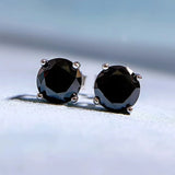 925 Silver 1CT Round High-Carbon Jewel Earrings Lady Jewelry