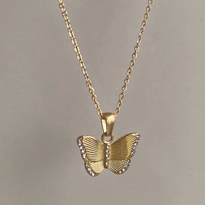 European Style Gold-Plated Butterfly Necklace