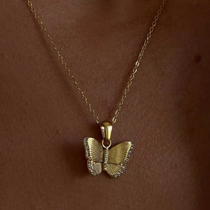 European Style Gold-Plated Butterfly Necklace