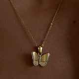 European Style Gold-Plated Butterfly Necklace