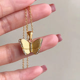 European Style Gold-Plated Butterfly Necklace