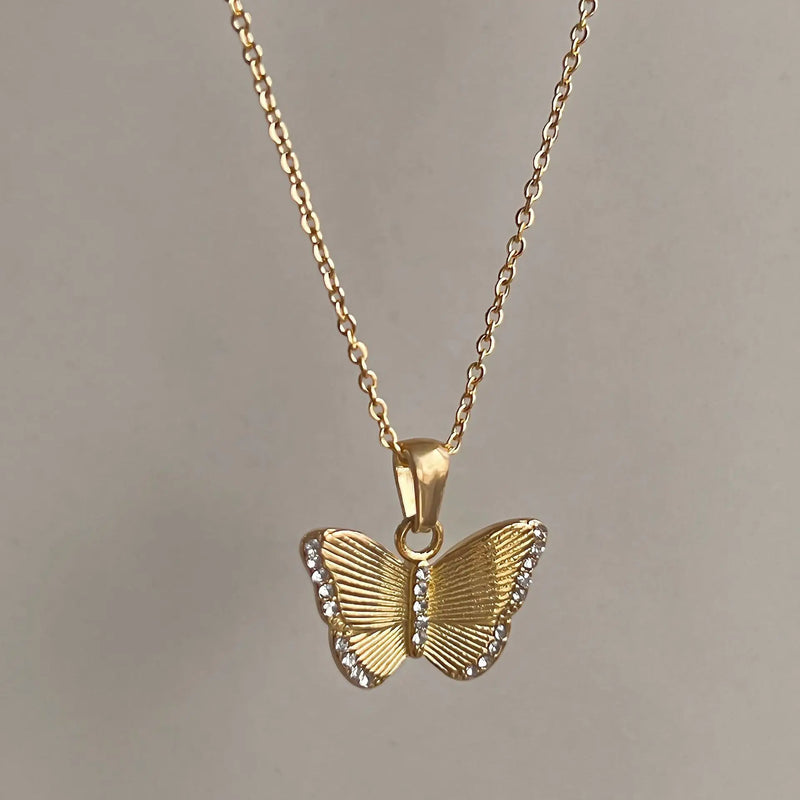 European Style Gold-Plated Butterfly Necklace