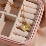 European Style Gold-Plated Butterfly Necklace