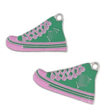 Greek Pink Green Bowknot High Heel Shoe Charms for Women Pendant