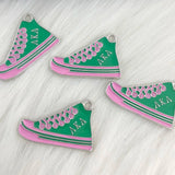 Greek Pink Green Bowknot High Heel Shoe Charms for Women Pendant
