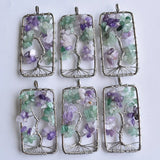 Amethysts Tree Of Life Pendant Necklace Crystal Choker Jewelry 6pcs