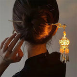 Palace Lantern Hairpin Clips Metal Hair Sticks Forks for Hanfu Dress