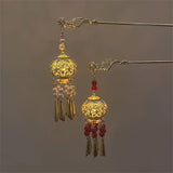 Palace Lantern Hairpin Clips Metal Hair Sticks Forks for Hanfu Dress