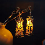 Palace Lantern Hairpin Clips Metal Hair Sticks Forks for Hanfu Dress