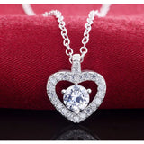 Silver Heart Shape Pendants Necklace for Women x703S