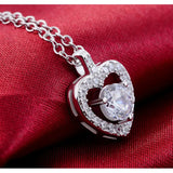 Silver Heart Shape Pendants Necklace for Women x703S