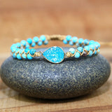 Friendship Wrap Bracelets for Men and Women with Droplet Charm