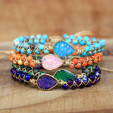 Friendship Wrap Bracelets for Men and Women with Droplet Charm