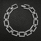 Silver Rectangle Hand Bracelet Bangle for Women Anniversary Jewelry