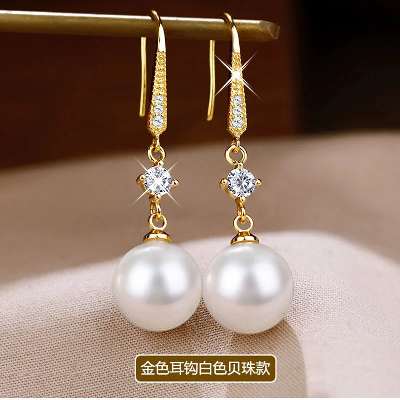 925 Silver Freshwater Pearl Pendant Earrings Bridal Wedding Jewelry