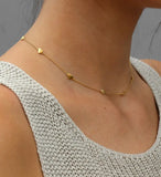 925 Silver Heart Charm Choker Necklace