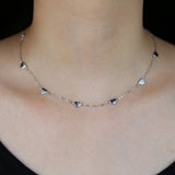 925 Silver Heart Charm Choker Necklace