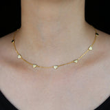 925 Silver Heart Charm Choker Necklace