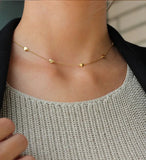 925 Silver Heart Charm Choker Necklace
