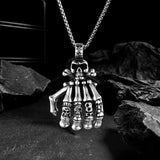 Ghost Claw Fingers Jewelry Retro Stainless Steel Alloy Punk Hand Bone Necklace