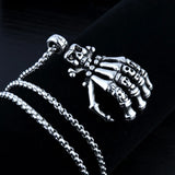 Ghost Claw Fingers Jewelry Retro Stainless Steel Alloy Punk Hand Bone Necklace
