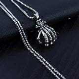 Ghost Claw Fingers Jewelry Retro Stainless Steel Alloy Punk Hand Bone Necklace