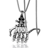 Ghost Claw Fingers Jewelry Retro Stainless Steel Alloy Punk Hand Bone Necklace