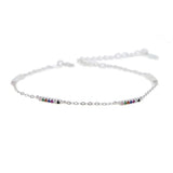 925 Silver CZ Bar Link Chain Bracelet for Girls