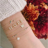 925 Silver CZ Bar Link Chain Bracelet for Girls