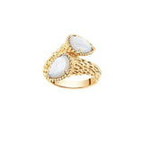 Diamond Bead Edge Drip Ring - Holiday Accessory
