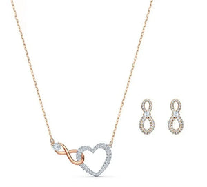 Eternal Love Heart-Shaped Necklace and Earrings Set