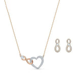 Eternal Love Heart-Shaped Necklace and Earrings Set