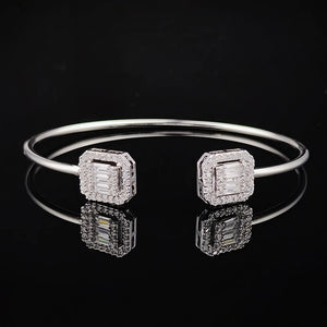 Silver Princess Bracelet Bangle for Women Open Anniversary Jewelry