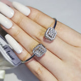 Silver Princess Bracelet Bangle for Women Open Anniversary Jewelry