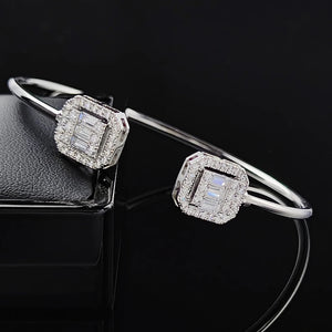 Silver Princess Bracelet Bangle for Women Open Anniversary Jewelry