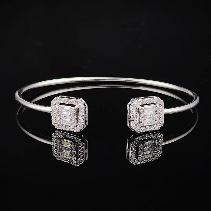 Silver Princess Bracelet Bangle for Women Open Anniversary Jewelry