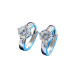 High-End 925 Silver Earrings with 50 Point Diamonds