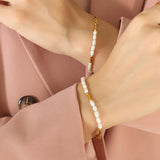 Natural Freshwater Pearl Chain Necklace & Bracelet Set