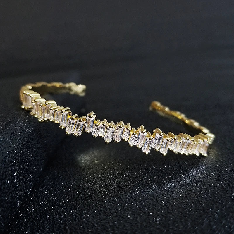 Silver Princess Bangle Bracelet Open Anniversary Jewelry
