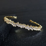 Silver Princess Bangle Bracelet Open Anniversary Jewelry