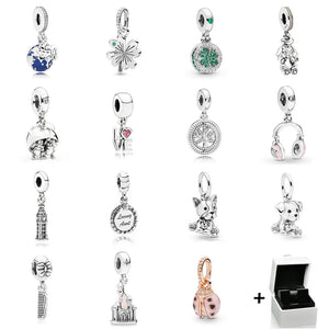 925 Sterling Silver Puppy Earphone Pendant Ladies Jewelry