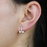 925 Silver Bowtie Zircon Dangel Earrings