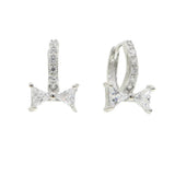 925 Silver Bowtie Zircon Dangel Earrings