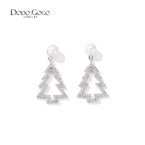 Red Rose Love Earrings 925 Sterling Silver Round Heart-Shaped Carving