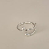 Irregular Wave Pearl Ring Female Niche Sense Ring