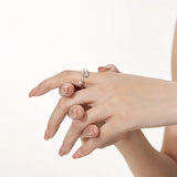 Irregular Wave Pearl Ring Female Niche Sense Ring